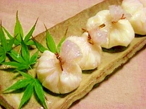 リンゴの牛乳寒天茶巾